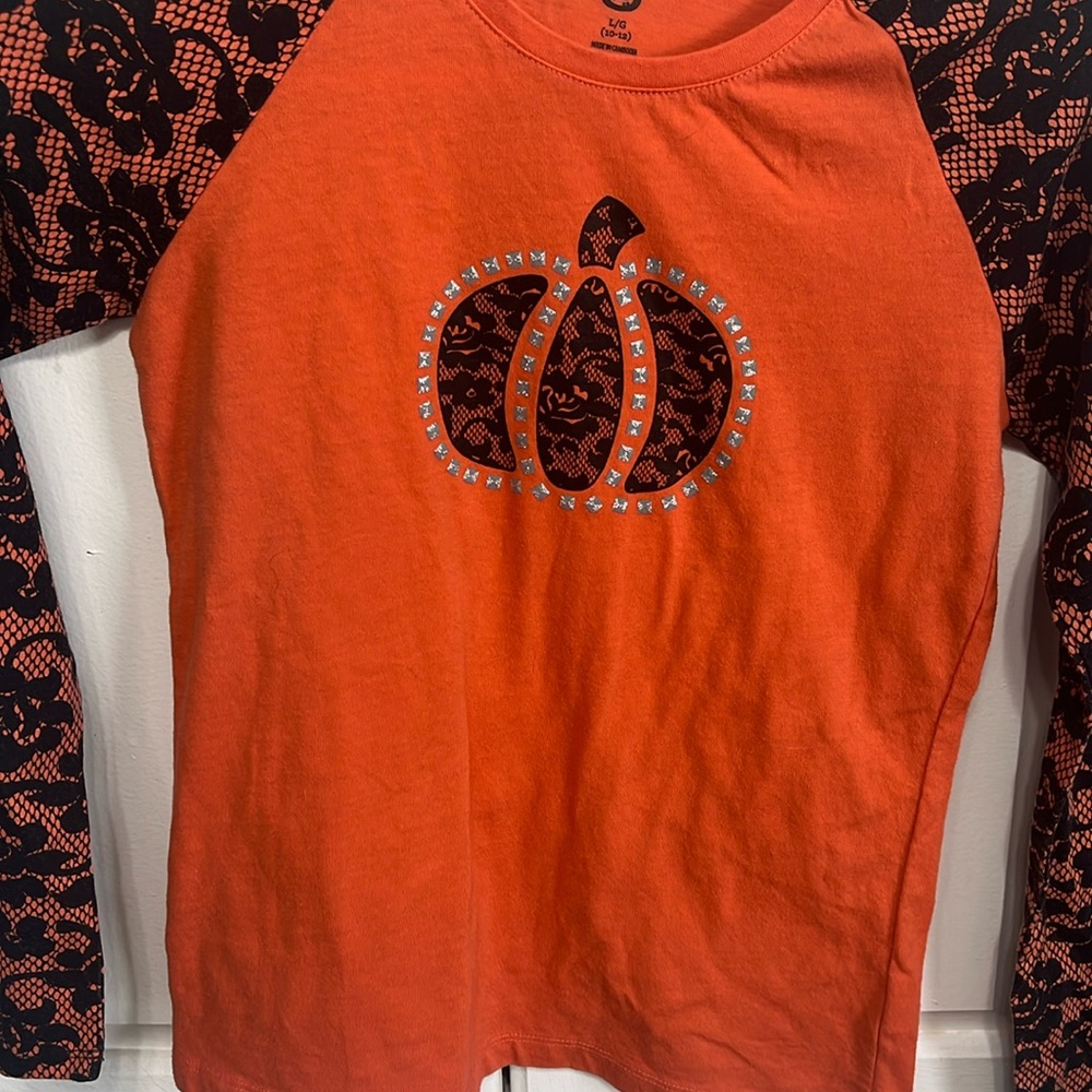 Orange and black pumpkin T-shirt